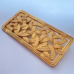 Vintage JJ 1988 Elegant Gold tone Woven Brooch